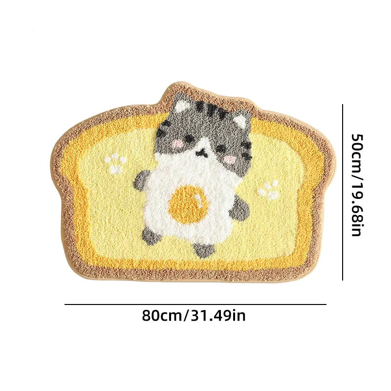 Alfombrilla de baño con diseño de gato tostada