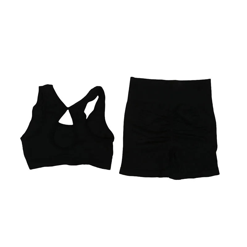 Conjunto de entrenamiento de shorts y traje de yoga para mujer