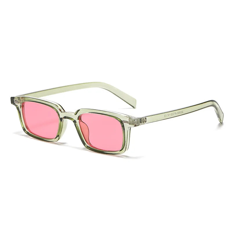 Retro Small Square Sunglasses Women Men Rivets GREEN Shades Fashion Eyewear Luxury Sun Glasses UV400 Brand Oculus Female Gafas