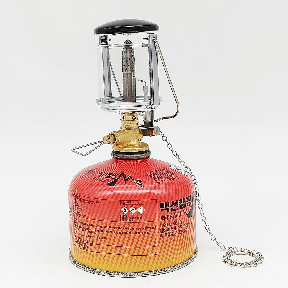 Camping Light Tent Lamp Portable Petrol Lantern Garden Glass Lamp Bright Camping Equipment Copper for Outdoor Fishing Picnic