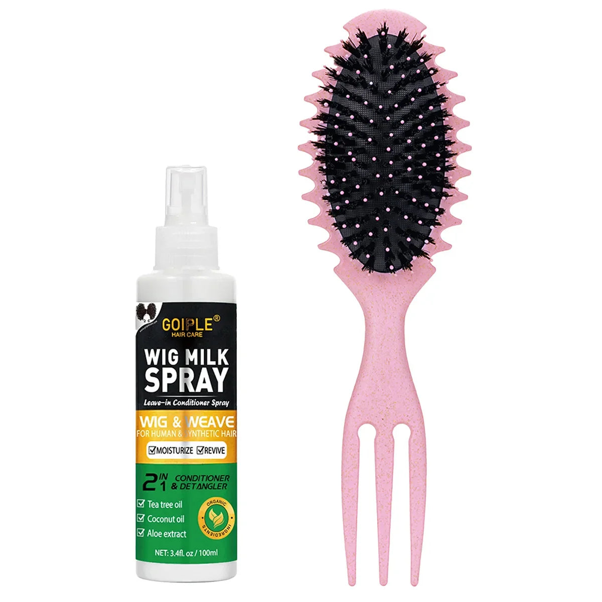 Spray de leche para pelucas de 100 ml, spray humectante para pelucas, cabello sintético, previene el encrespamiento, acondicionador sin enjuague para pelucas, suave y brillante