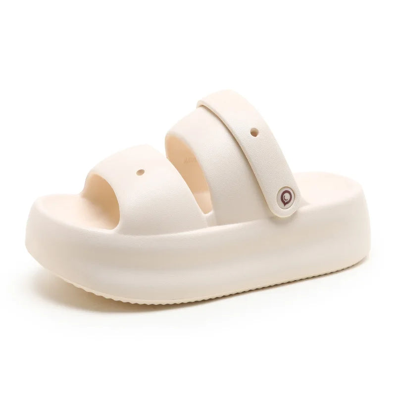 Women Summer Platform Sandals Thick Sole Home Street Slippers Soft EVA Girls Student Daily Walking Shoes 2 Way Wear Sandalias