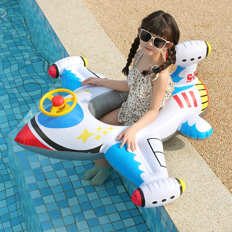 Baby Airplane Swim Ring with Comfortable Seat