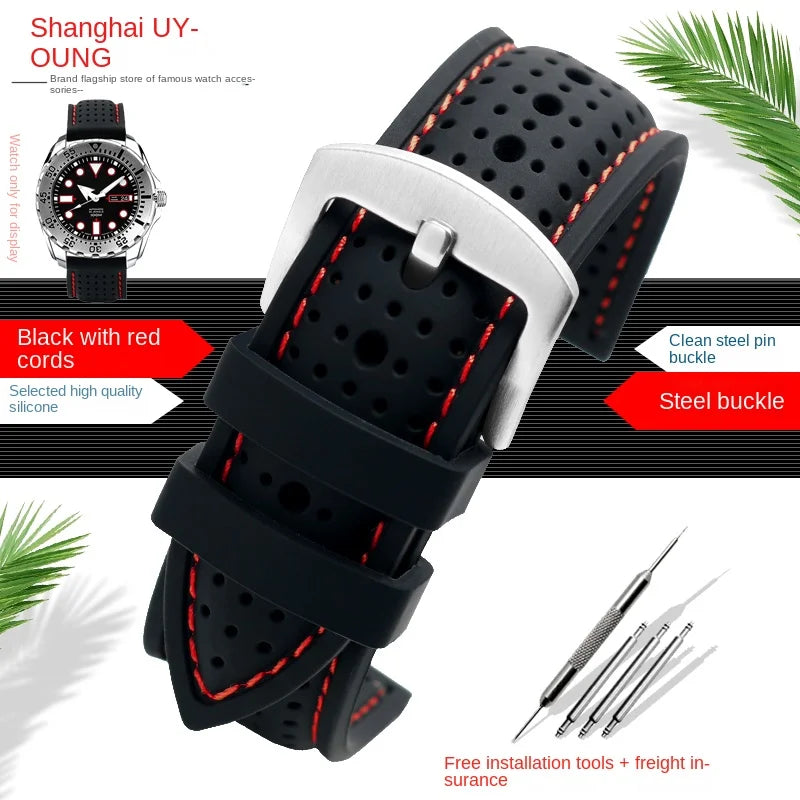 COROS Silicone Sports Watch Band Breathable Rubber Strap Waterproof 20cm