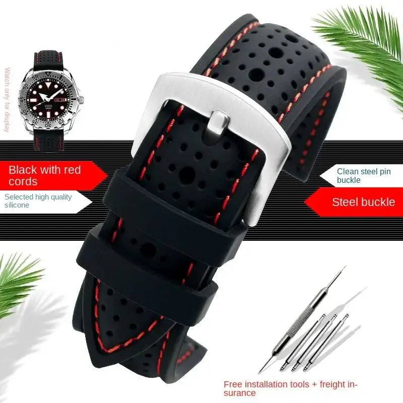 Suunto Race, Vertical & 9 Peak Perforated Silicone Band with Stitching