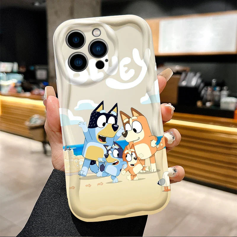 Funda de teléfono suave blanca con perro de dibujos animados para iPhone