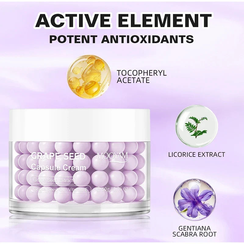 Korean Care Capsule Face Cream With Centella & Astaxanthin, Grape Seed Antioxidant Moisturizer, Soothing Barrier Care Skincare