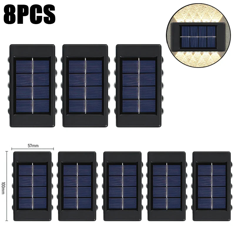 10 LED Solar Wall Lamp Outdoor Waterproof Solar Powered Light UP and
