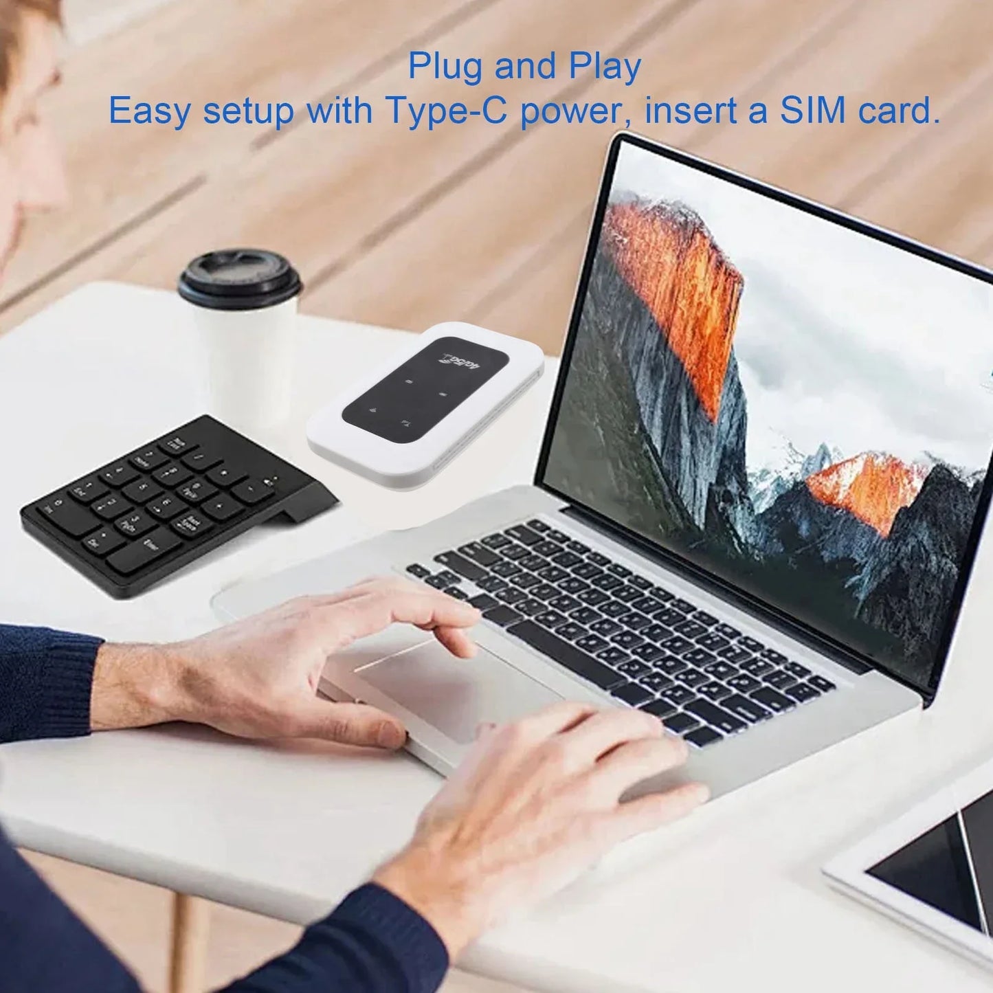 Portable 300Mbps 4G WiFi Hotspot Plug and Play Support 10 Devices Travel Mobile Hotspot with SIM Card Slot for Motorhome