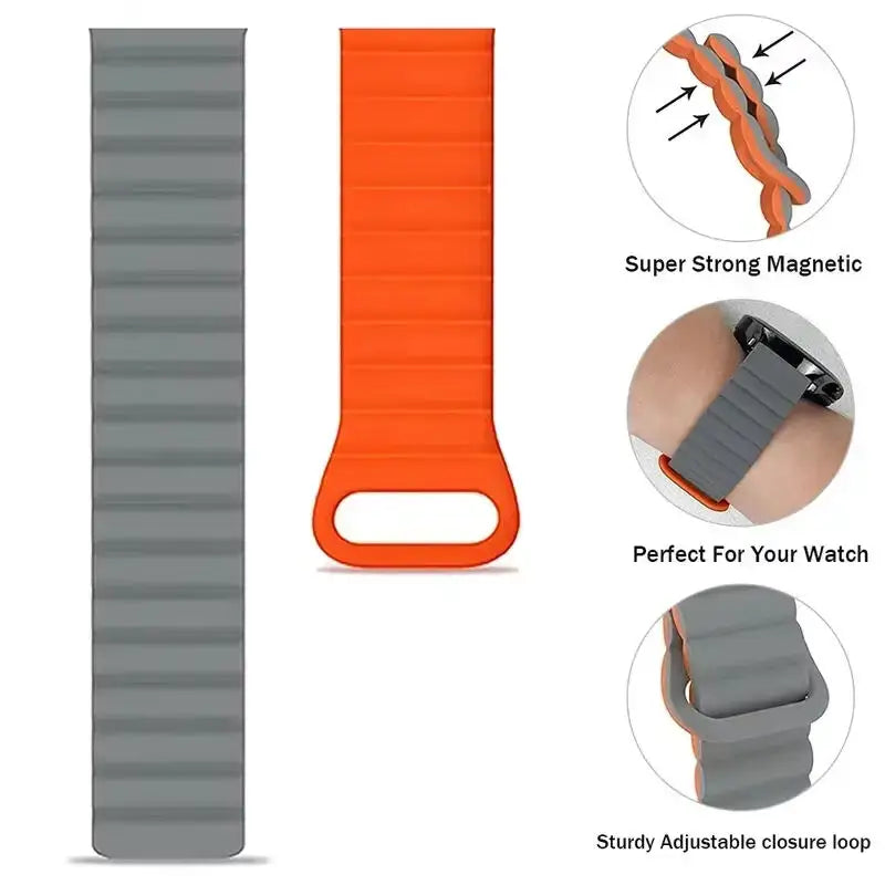 Amazfit Balance, GTR, GTS & Bip Ribbed Magnetic Silicone Loop Band