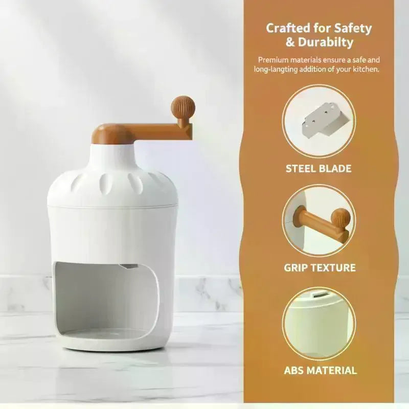 Shaved Ice Machine Small Manual Ice Crusher Home Hand-cranked Machine Making Smoothie Machine Practical Portable Ice Cream Tools