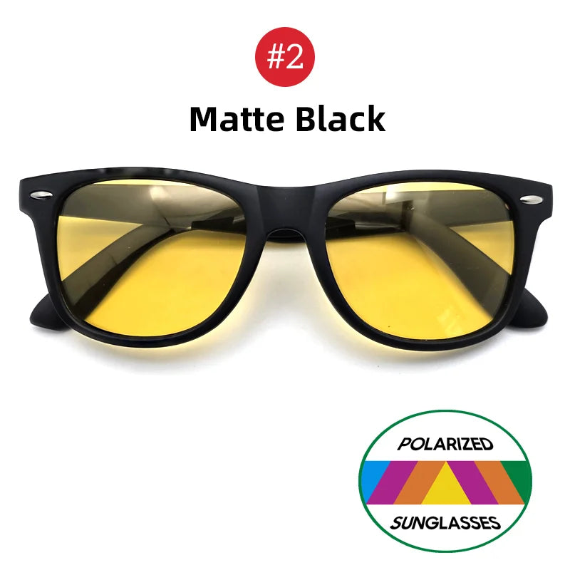 VIVIBEE Classic Night Vision Glasses Men Square Polarized Lenses UV400 Yellow Sunglasses for Women 2026 Driving Goggles