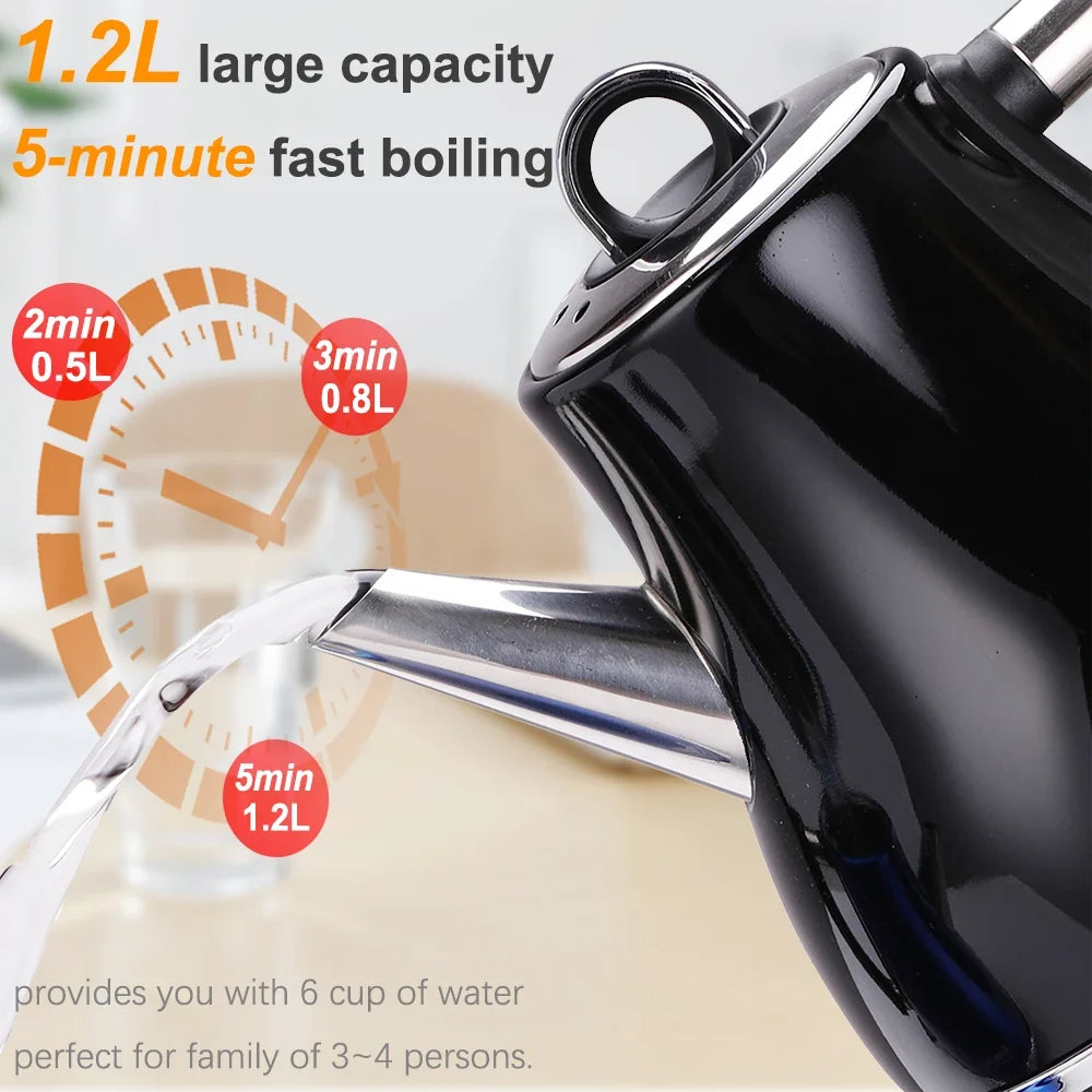 1.2l Colorful 304 Stainless Steel Electric Kettle 1500w Household 220V