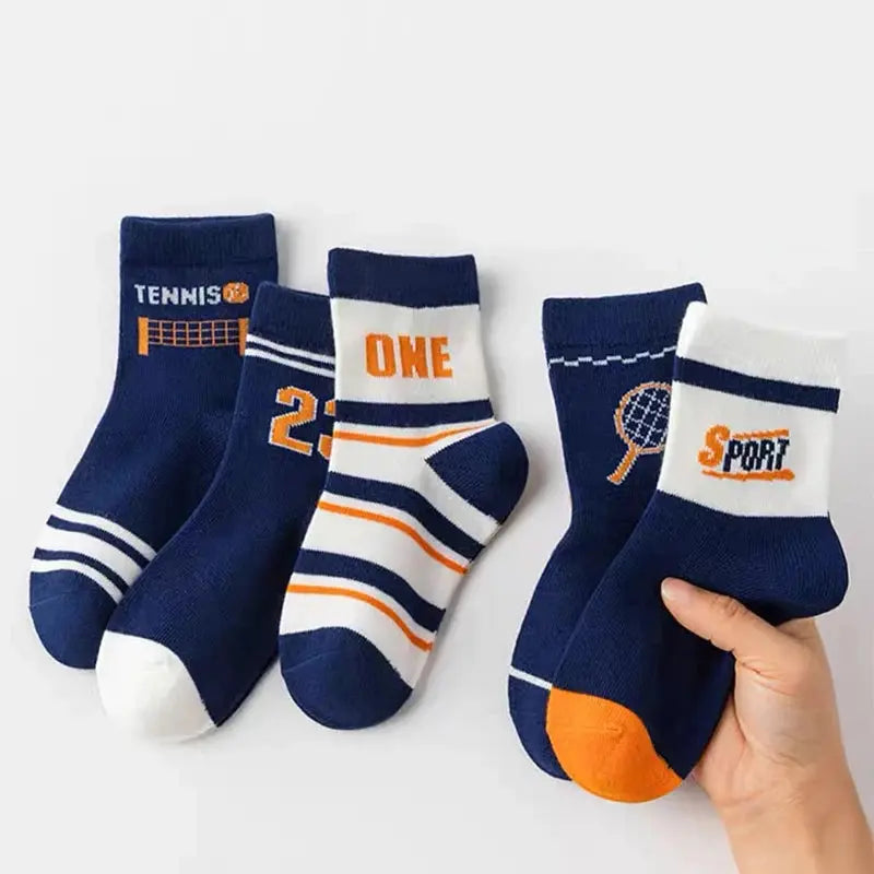 Classic Boys Tennis Crew Socks  Soft Cotto