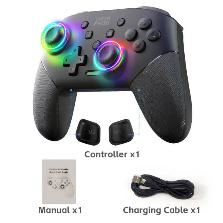 DATA FROG Wireless Controller For Switch OLED/Lite Console Pro Gamepad with 1000Mah Battery Programmable Turbo Function