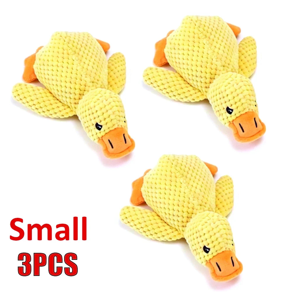 1/3pcs Yellow Duck Dog Toy Chew Resistant Interactive Pet Plush Toy