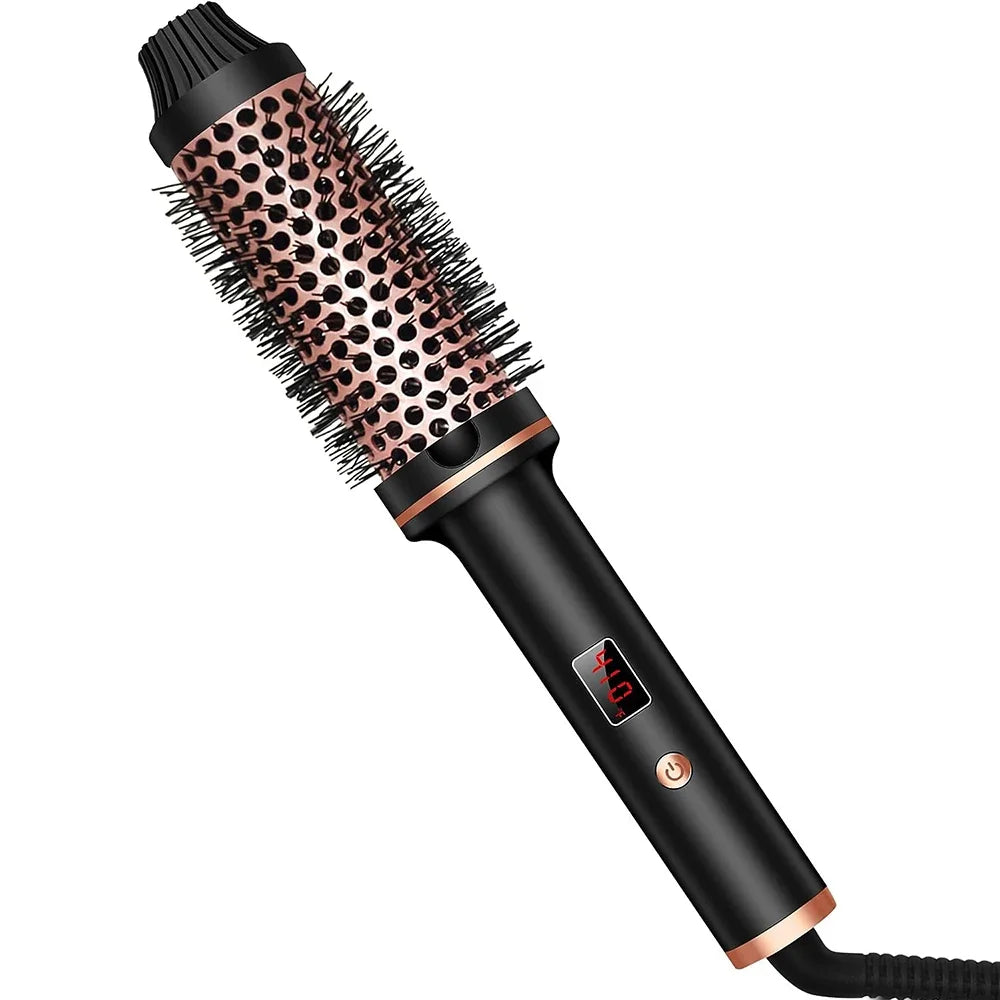 3 In 1 Hair Dryer Hot Air Brush Curling Iron Brush 32mm Electric Rotating Hair Curler Straightener Volumizing Brush Styler Dryer