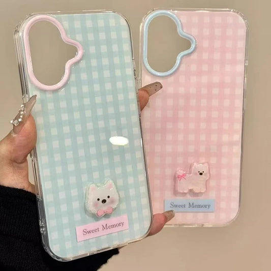 Funda de teléfono Samsung con diseño de cuadros vichy en colores pastel Kawaii