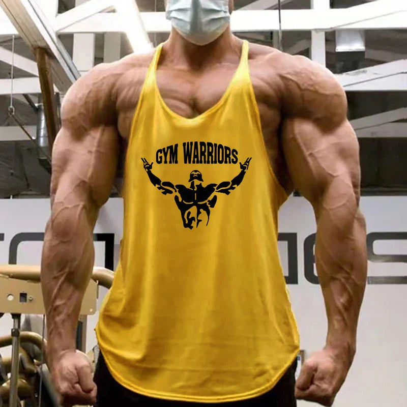 Camiseta Muscleguys sin mangas tipo tirantes finos para fitness