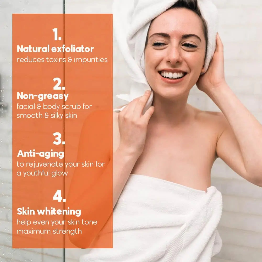 Vitamin C Kojic acid Natural Exfoliating Salt Body &Face Scrub Brightens and Softens Skin Deep Cleaning Anti Oxidative Skin Tone