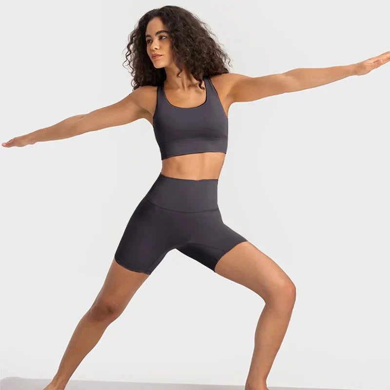 Nude Feel Yoga Sets  Cross Back Bra & Joggers