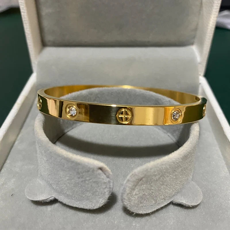 New Design Gold Color Zircon and Cross Nut Nail Bracelet Gold & Bangle