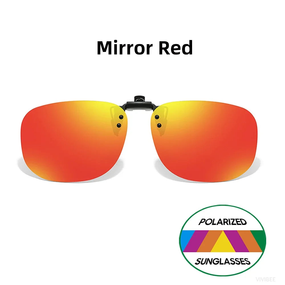 VIVIBEE Flip Up Clip On Sunglasses Polarized Men Square UV400 Photochromic Night Vision Women Classic Mirror Clips