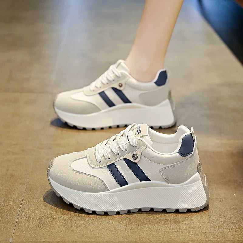 Moipheng Women Shoes Breathable Lace Up Platform Sneakers Lightweight Outdoor Training Sport Shoes Casual Running Sneaker Tenis