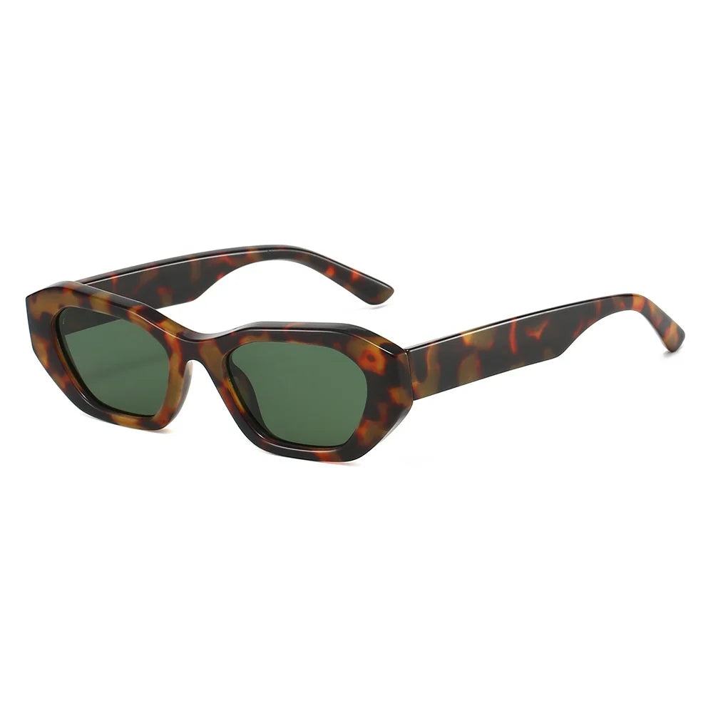 New Luxury Retro Leopard Print Rectangular Women Sunglasses 2025 Brand Jelly Color Design Personality Trend Men Glasses UV400