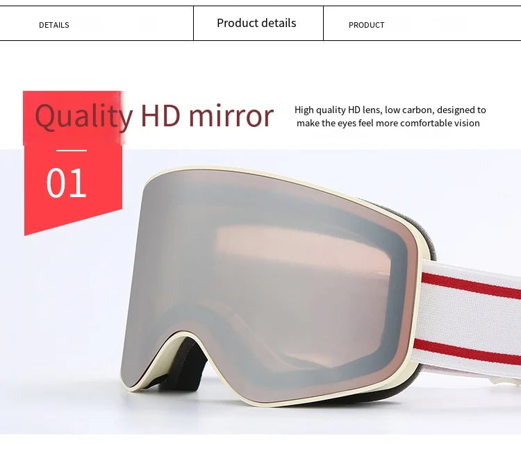 Gafas de esquí y snowboard para mujer y hombre, máscara de esquí con protección UV 400, antiniebla doble cilíndrica para nieve