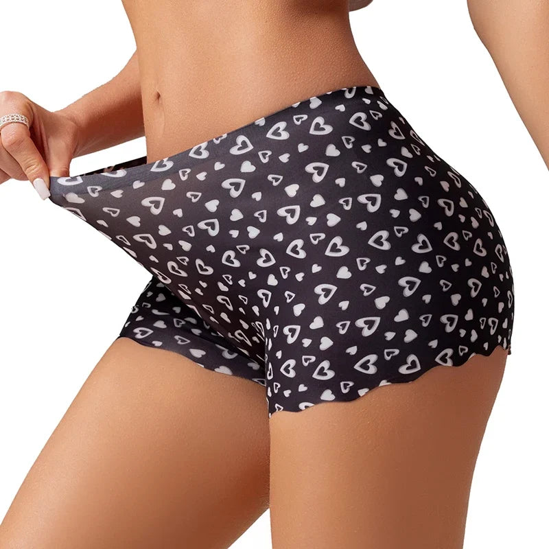 TrowBridge Seamless Leopard Women's Panties Satin Underwear Woman Boxers Breathable Cozy Lingerie Skin-Friendly Female Boyshorts