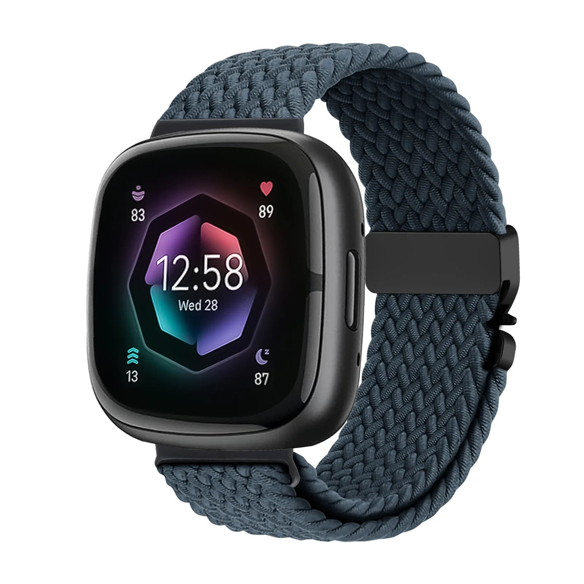 Fitbit Versa 4, Versa 3, Sense 2 & Sense Braided Band, Parachute Clip