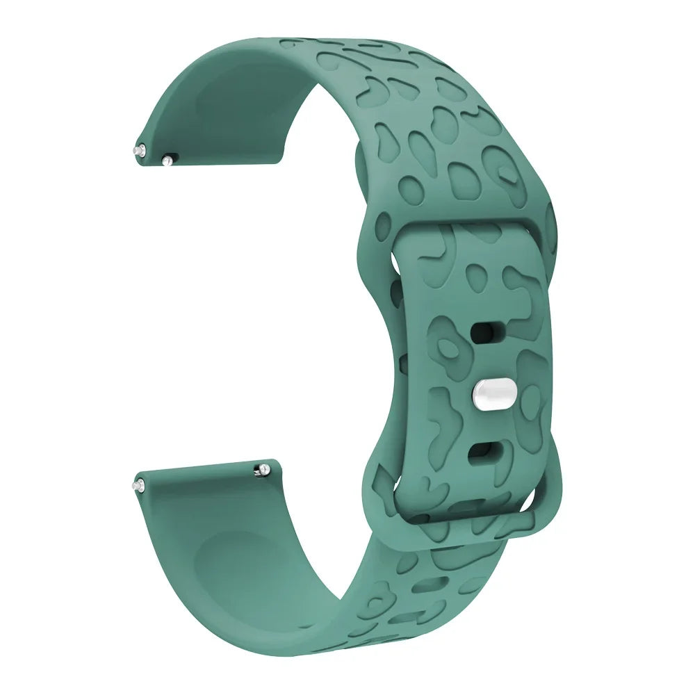 Garmin 18/20/22mm Quick Release Leopard Print Silicone Band