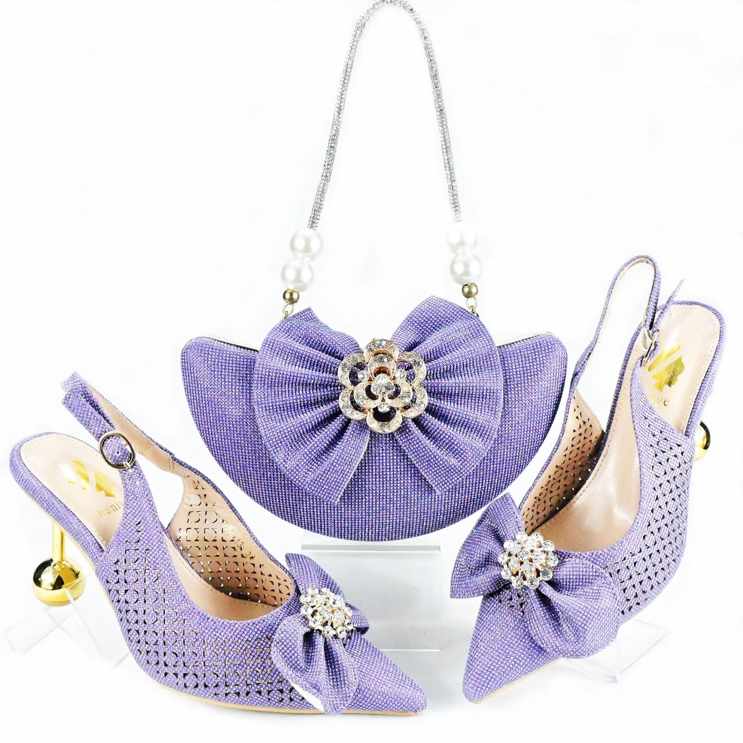 Zapatos y bolso de boda africanos recién llegados HAS1-21