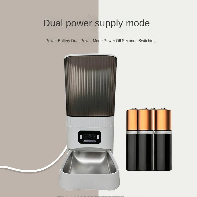 Cross Border Remote Control Cat Automatic Feeder With Camera Visual Interactive Home Pet Intelligent Feeder New Hot DropShipping