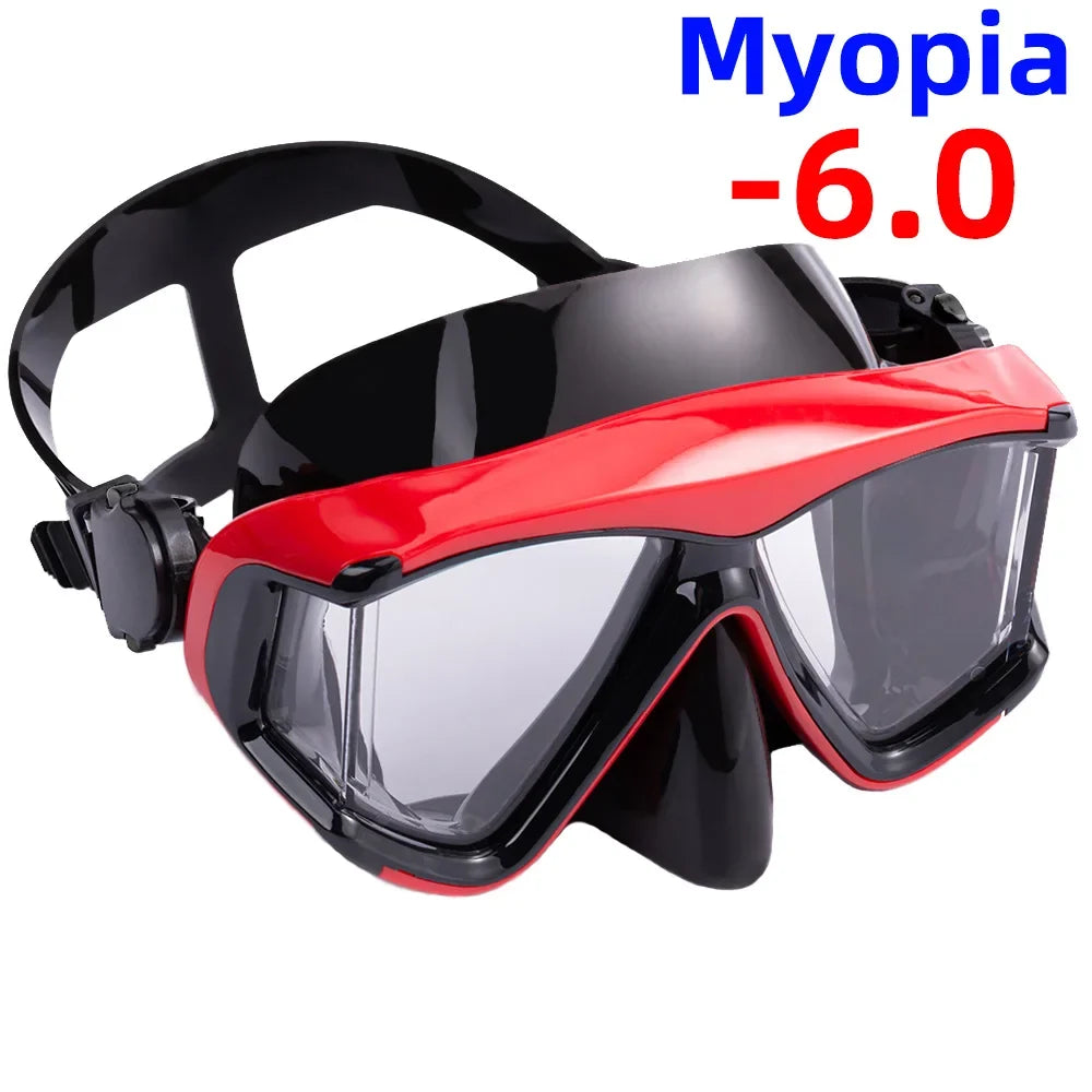 Optical Myopia Snorkel Diving Mask Swimming Goggles Nearsighted Short Sighted Gear Panoramic Wide View Adult Youth -1.0To-6.0