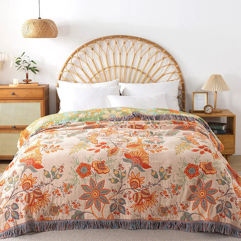 Nordic Throw Blanket For Beds Cotton Double Sided Sofa Cover Sofa Cushion Soft Blanket Leisure Bedspread Four Seasons Thin Quilt