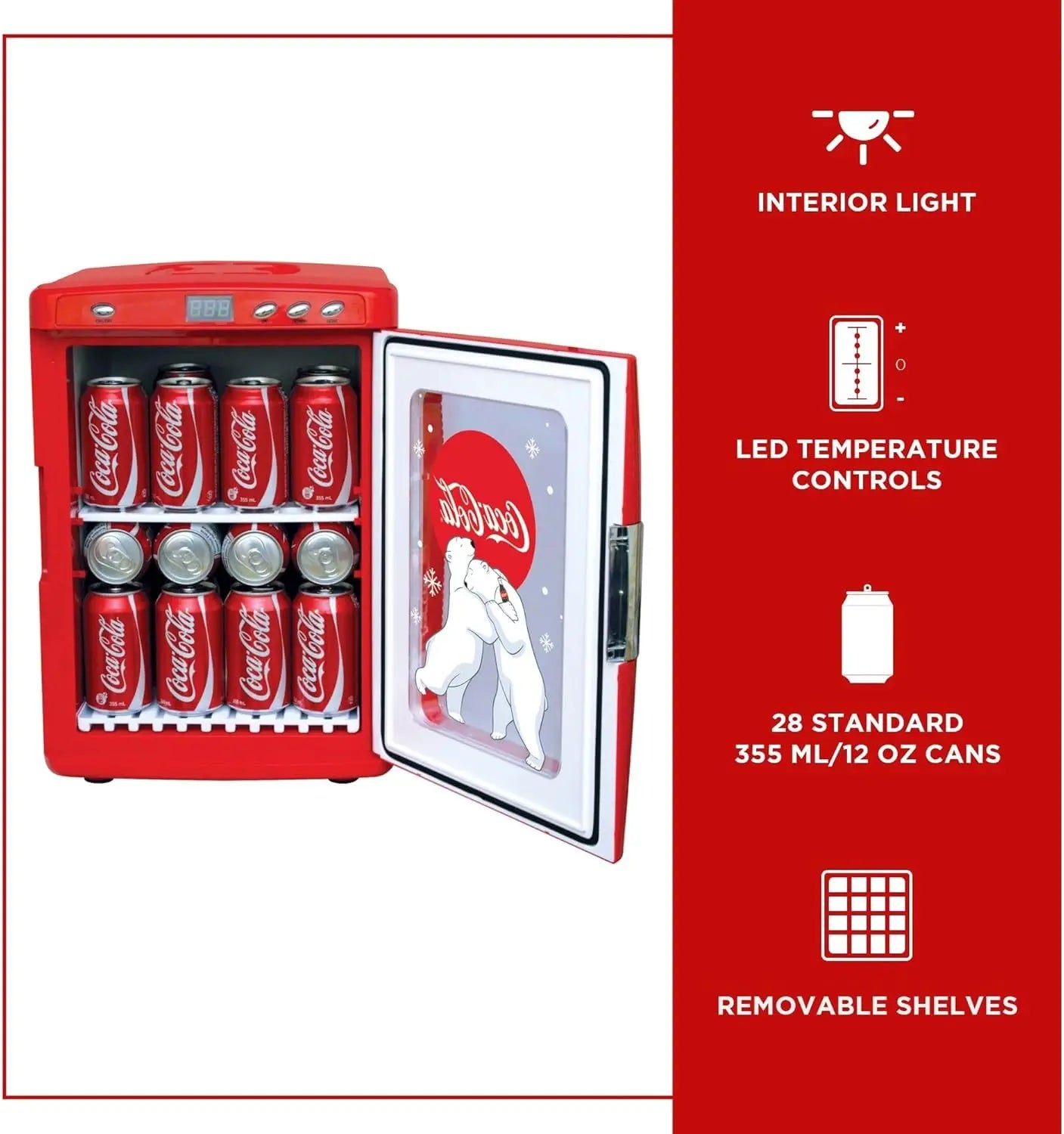 Portable Table Top Beverage Cooler Mini Fridge Holds 28 Cans