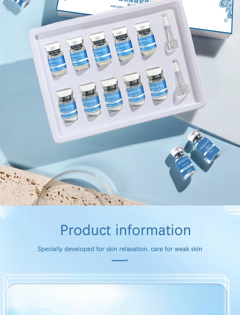 Facial Blue Copper Peptide Antioxidant Freeze-Dried Powder Essence Kit Repair Skin Moisturizing Rejuvenating Skin Care