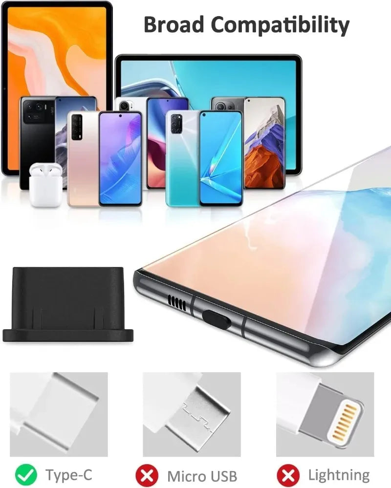 1/40pcs Type C Anti-Dust Plugs Silicone USB C Charging Port Dust Cover