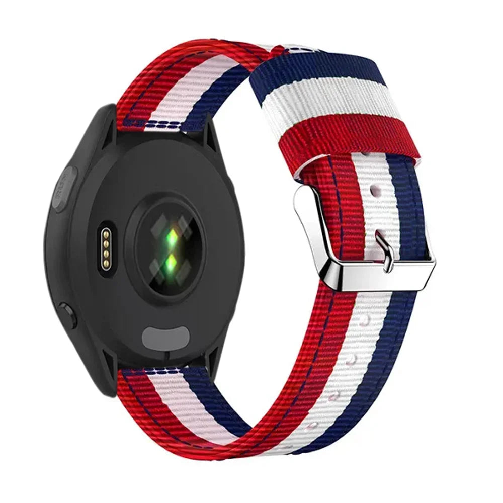 Garmin 20/22mm Quick Release Striped Canvas Nylon Band