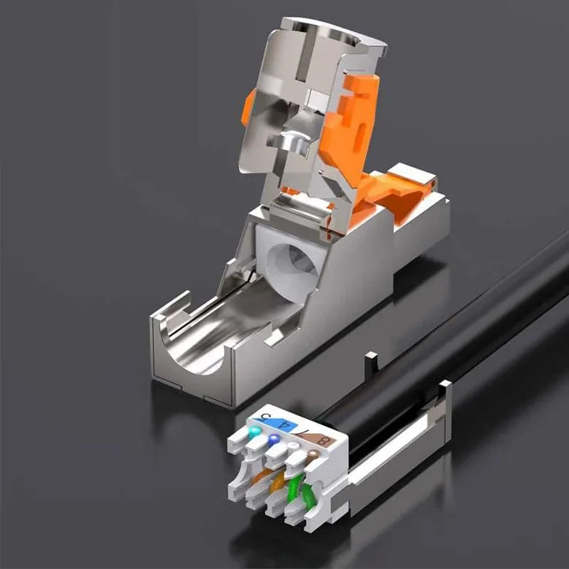 Clearance_RJ45 Cat8 Cat7 Cat6A Connectors Metal Tool Free Easy Termination Plug 2000MHz 40G LAN Cable 22AWG - 24AWG Reusable Eth