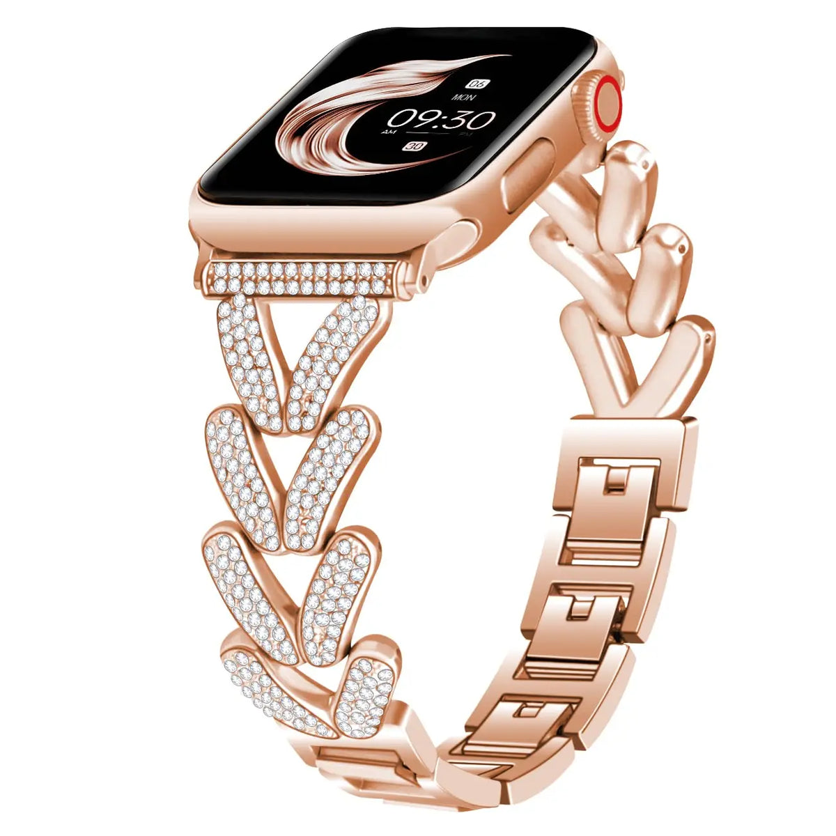 Apple Watch Rhinestone Leaf-Link Bracelet Band
