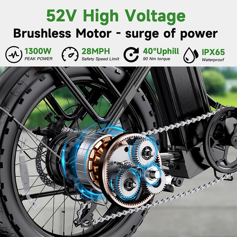 L20  E-Bike 750W motor 48V10AH folding mountain Electric Bicycle Mechanical brake 20*3-inch tire urban commuting Electric  Bike