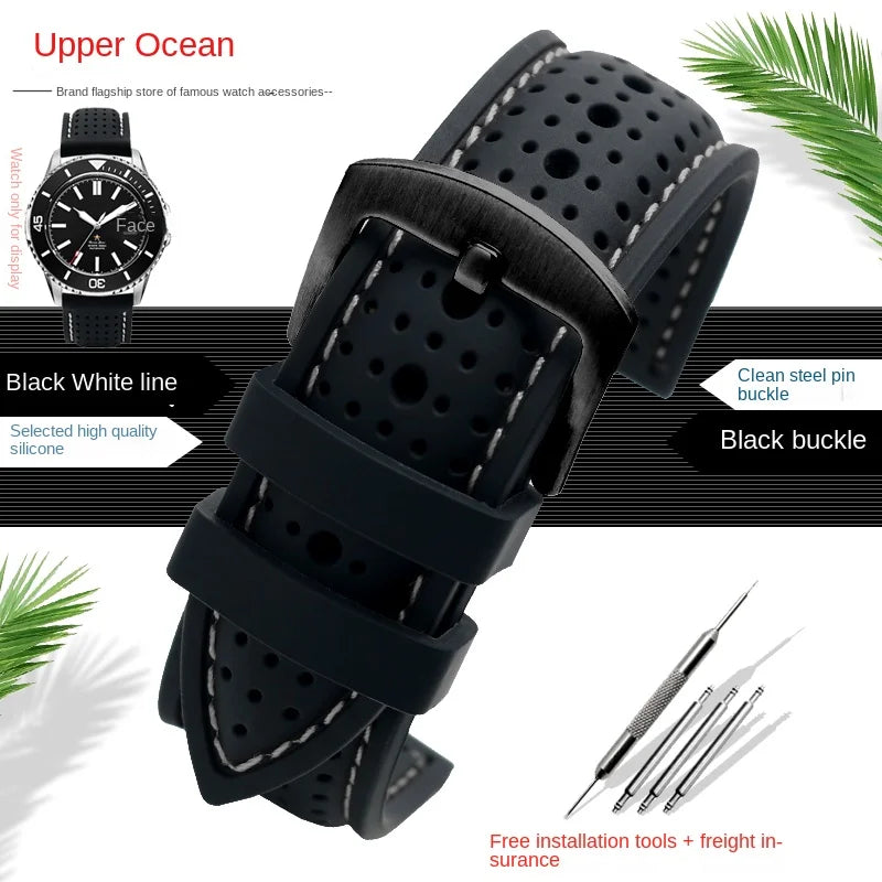 Motorola Moto Silicone Sport Watch Band, Breathable Rubber Strap
