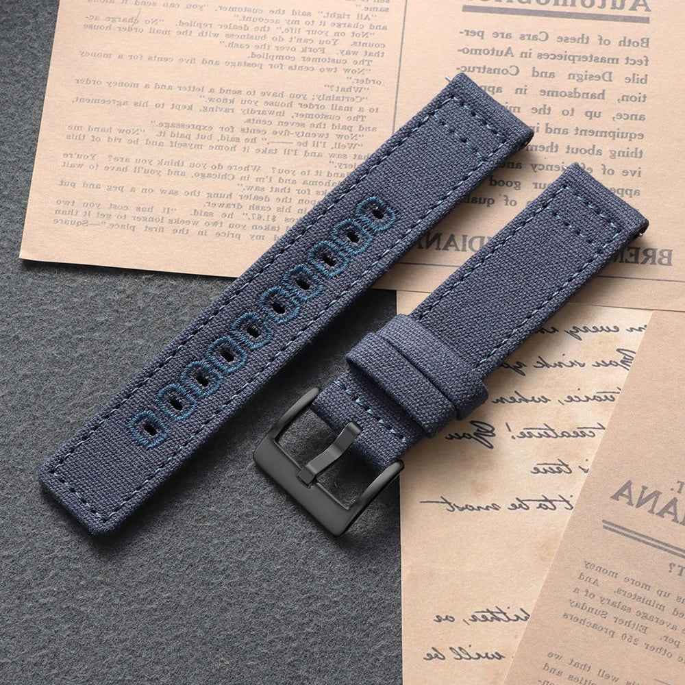 Amazfit Balance, GTR, GTS & Bip Stitched Canvas Nylon Band