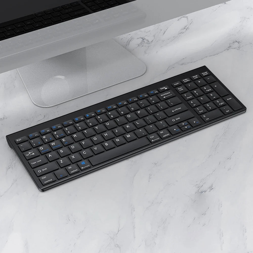 2.4G Wireless & bluetooth Keyboard Mouse Set Rechargeable Ultra-thin Computer Office Gaming Silent Slim Keyboard Mouse for ipad