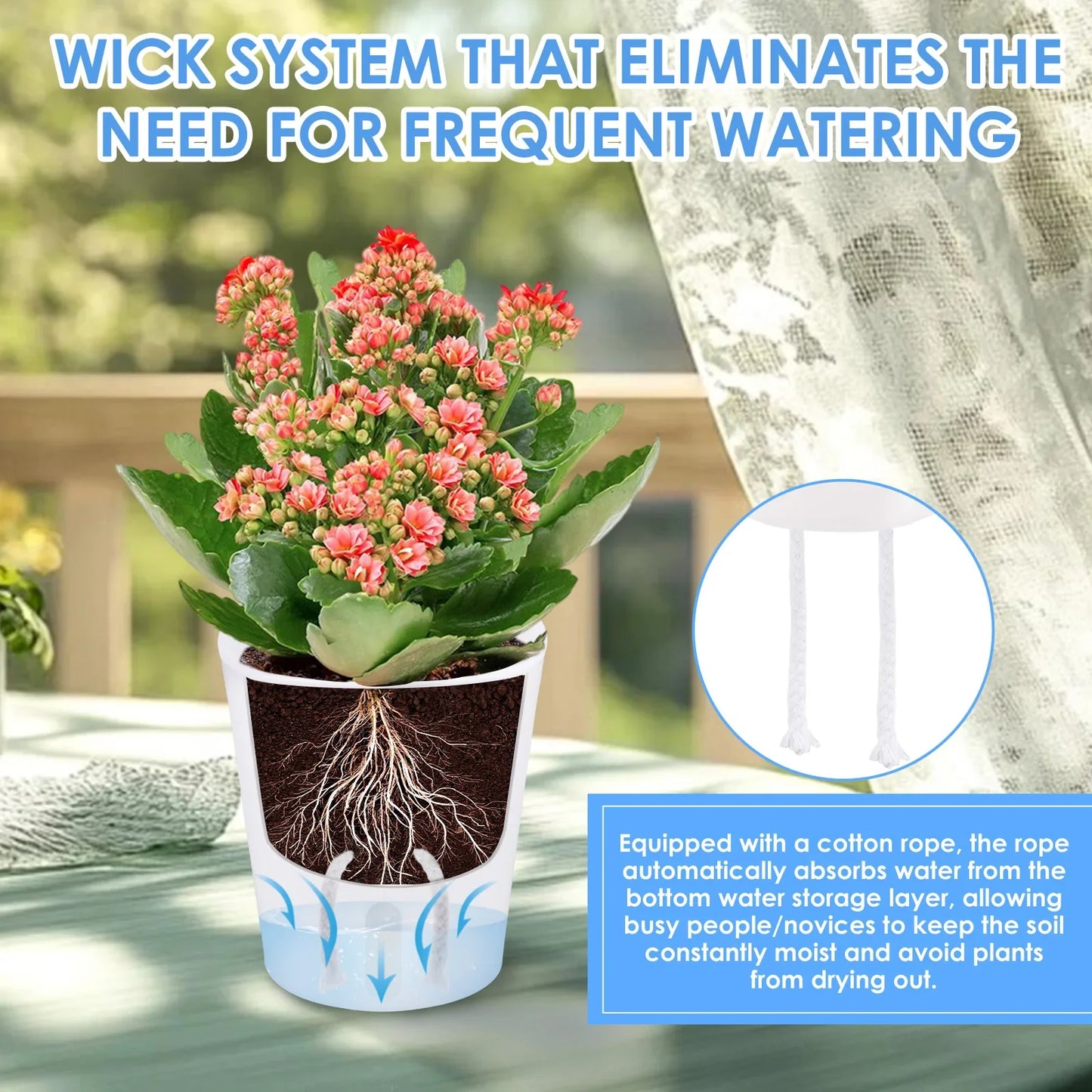 10 Pcs Self Watering Planter Lazy Hydroponic Flower Pot Plastic