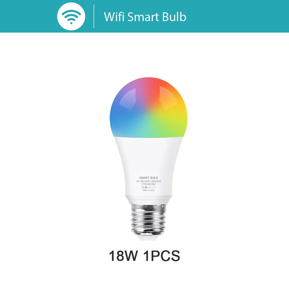 18W 15W Tuya Wifi Smart Home Led Lamp RGB+WW+CW E27 Zigbee 3.0 Led Light bulb Compatible With Alexa Amazon Google Assistant