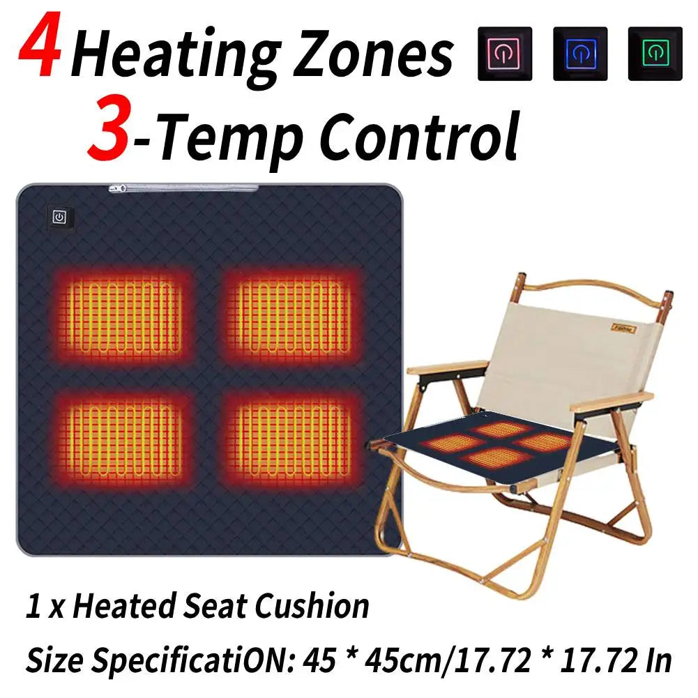 Winter Camping Gear- Sleeping Electric Heating Pads 3 Temp Adjustament Heating Cushion Pad Cold Resistant for Outdoor Sports Mat